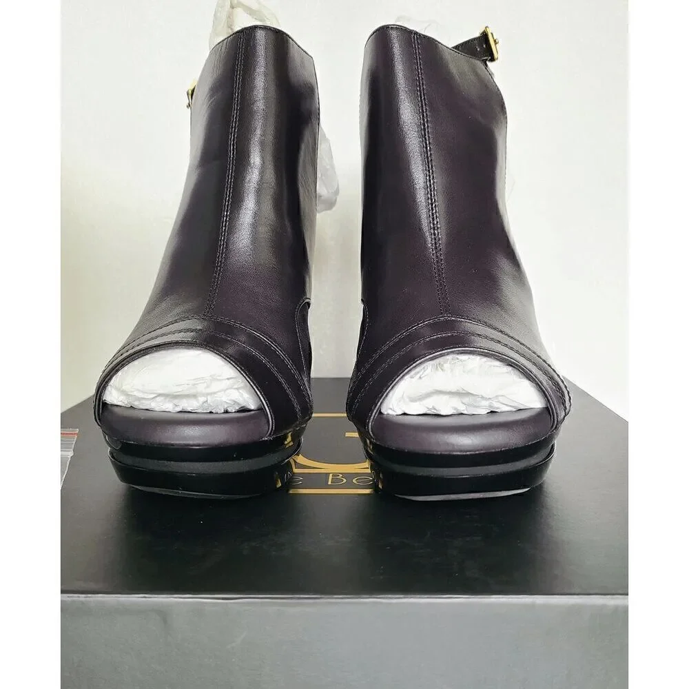 ILENE BERG Samara Black Leather Booties Comfortable High Heels SIZE 8 NEW IN BOX